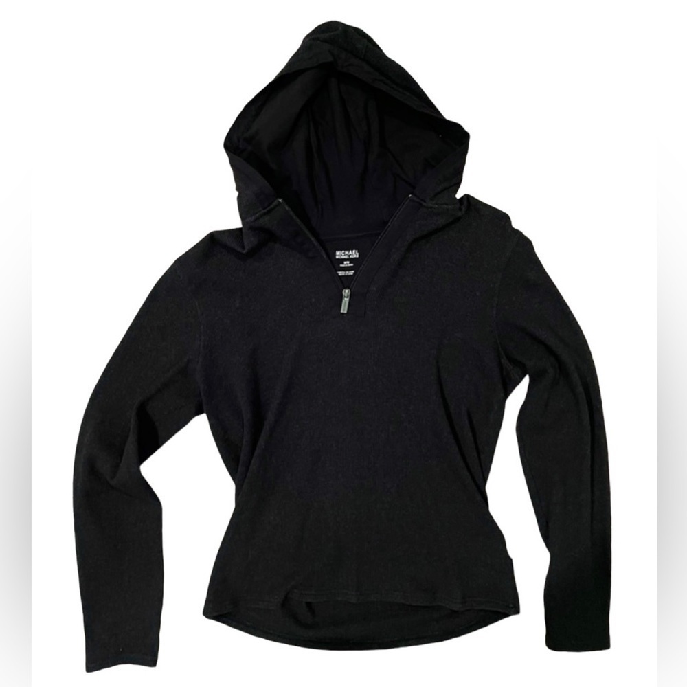 Michael Kors Mens Dark Gray Partial Zip-Up Sweatshirt Size Medium
